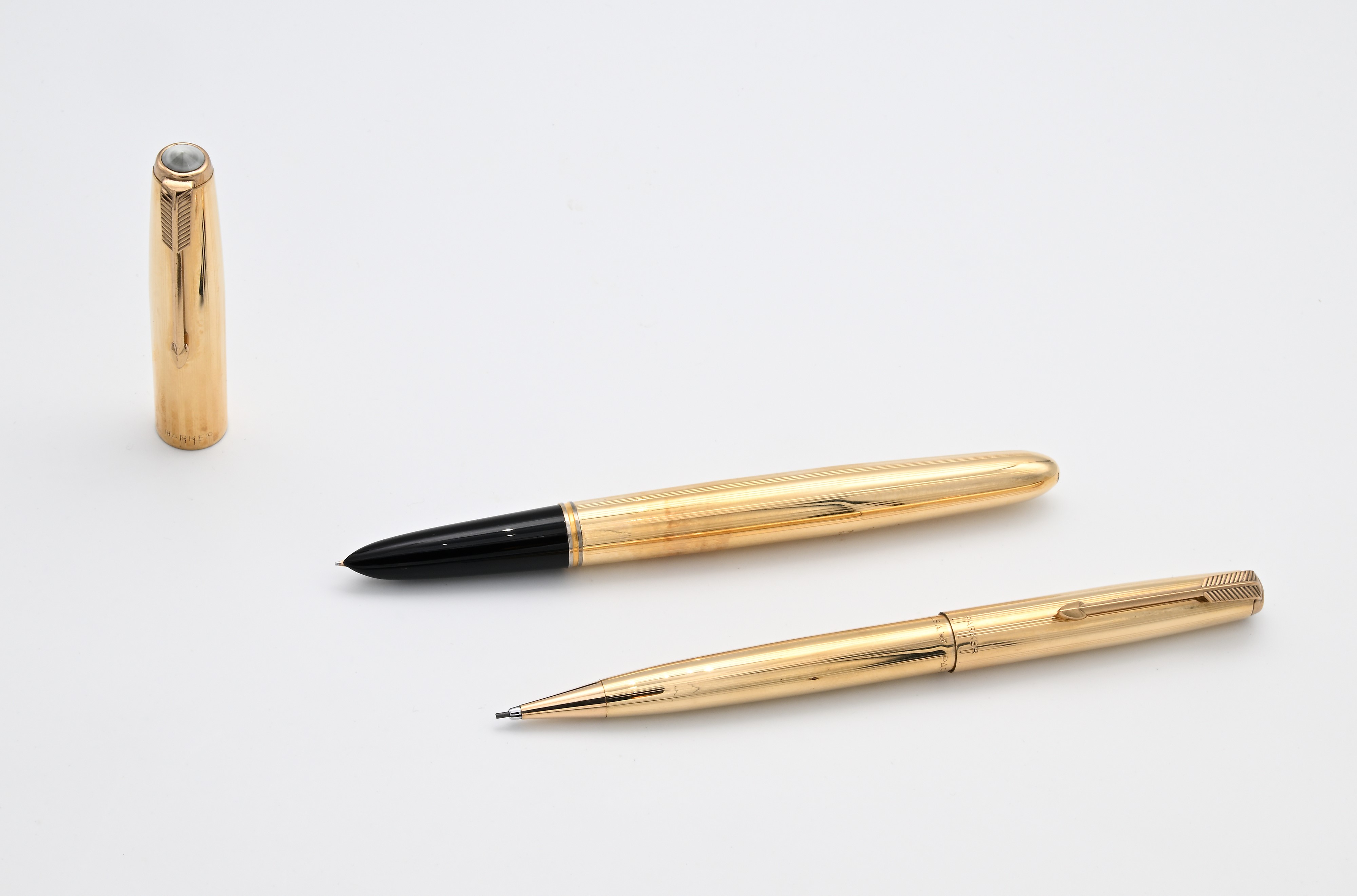Parker 51 - Penna Stilografica e Porta Mine in Metallo Placcato Oro Giallo 14 Kt