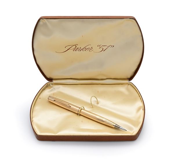 Parker 51 - Porta mine in metallo placcato in oro rosso 12 Kt 