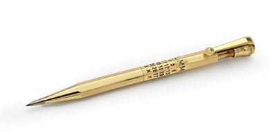Portamine con Calendario Vintage in Metallo Laminato in Oro Giallo 18 Kt