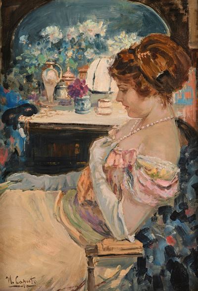 Dopo il Ballo - Ritratto di Signora in Rosa