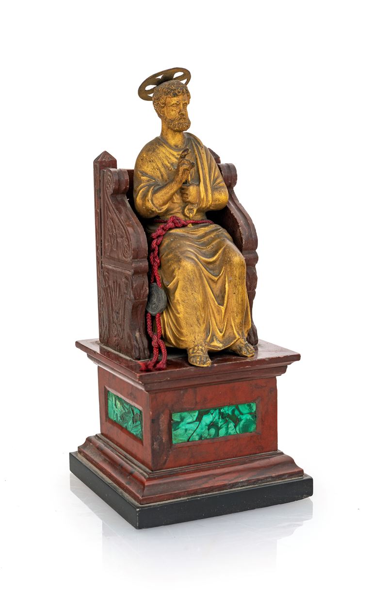 San Pietro in Bronzo su Trono in Marmo, Inizi del XIX Secolo