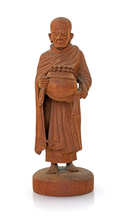 Scultura in Legno Raffigurante un Monaco, Thailandia (?)