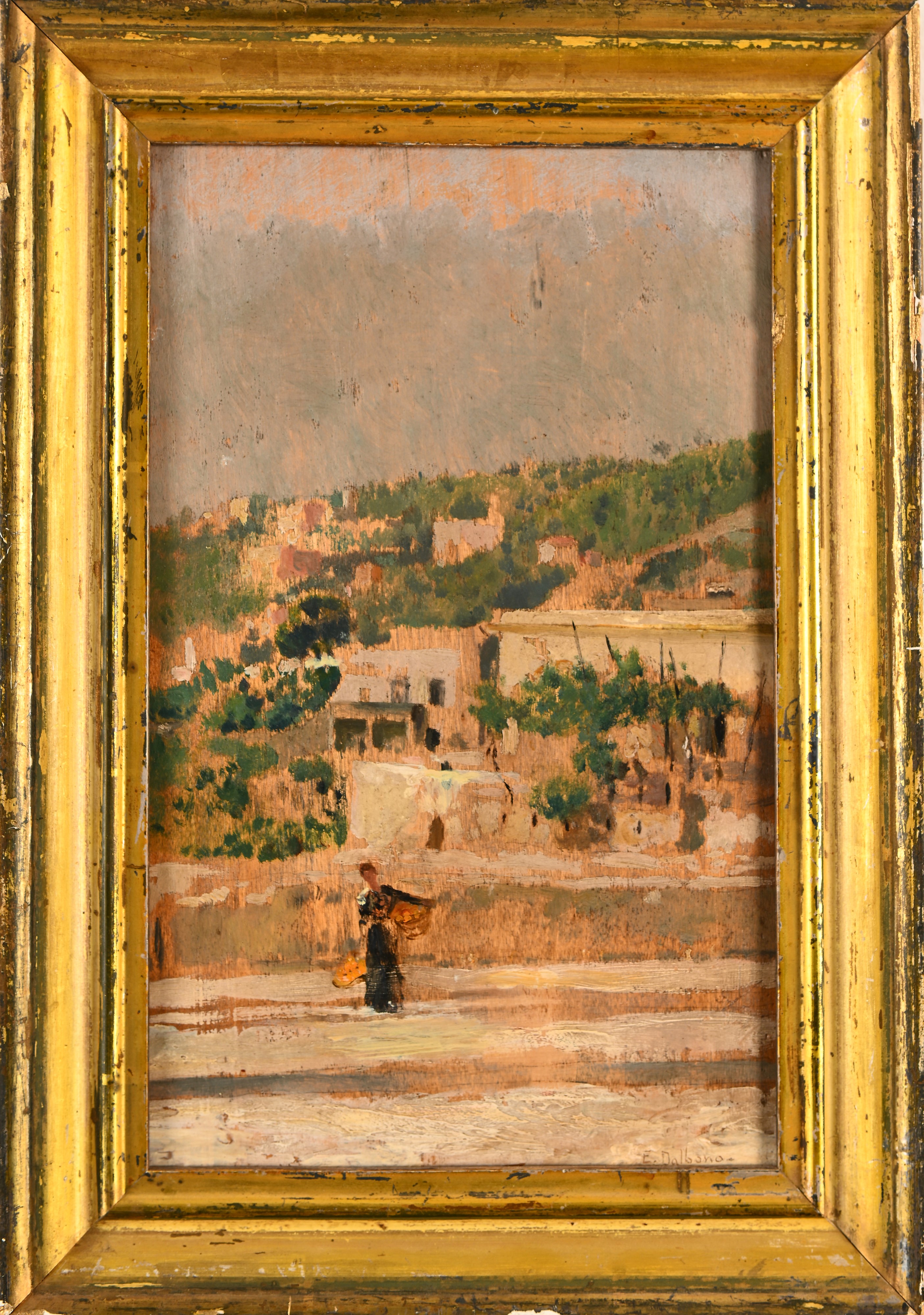 Eduardo Dalbono - Paesaggio con Figura