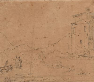Paesaggio con Figure; al Verso Studio di Architetture