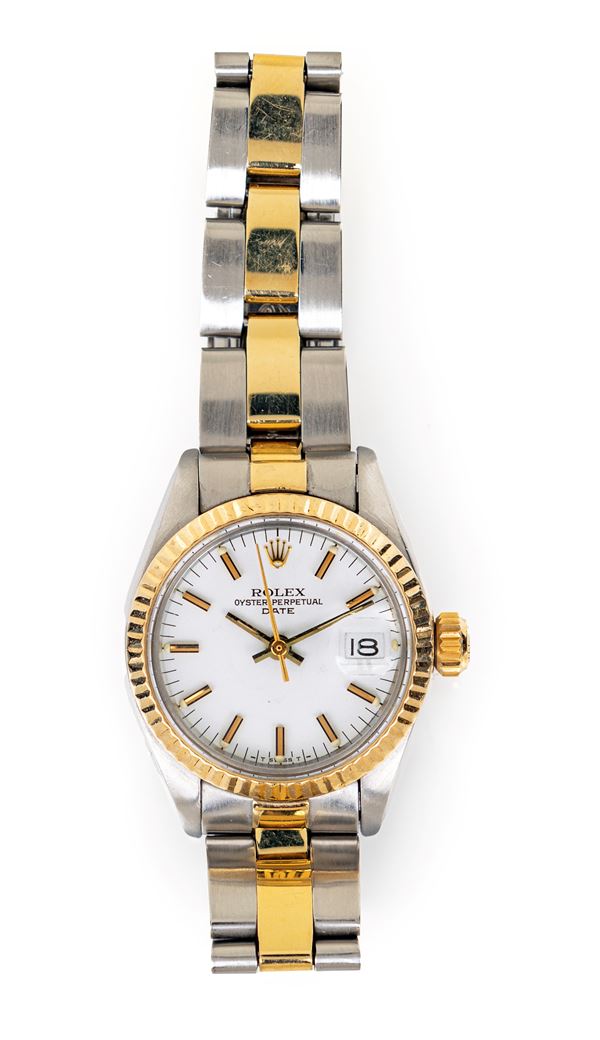 Rolex Oyster Date - orologio da polso da donna in acciaio e oro