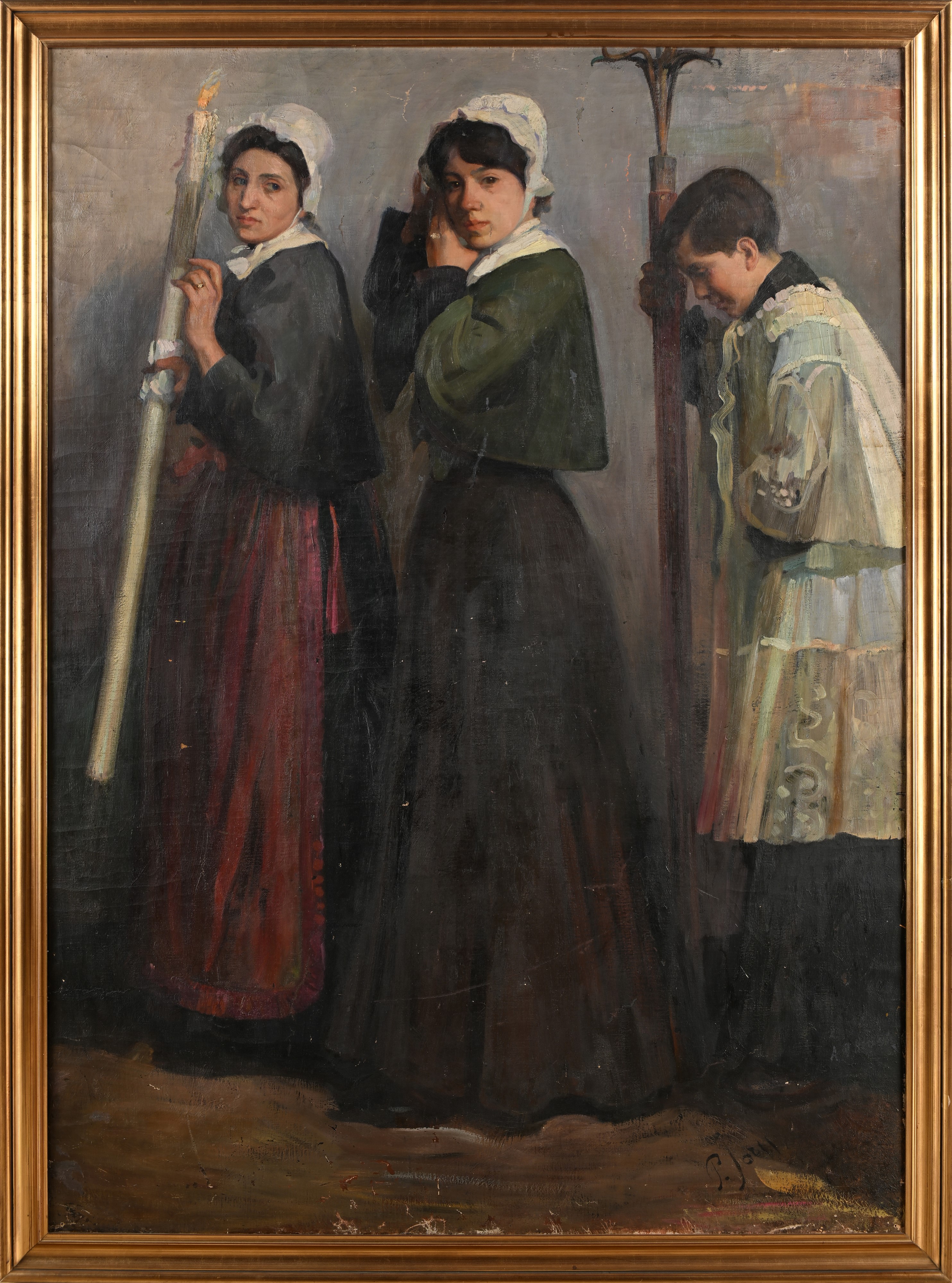 Pio Joris - Processione (recto); Profilo di Garibaldi (verso)