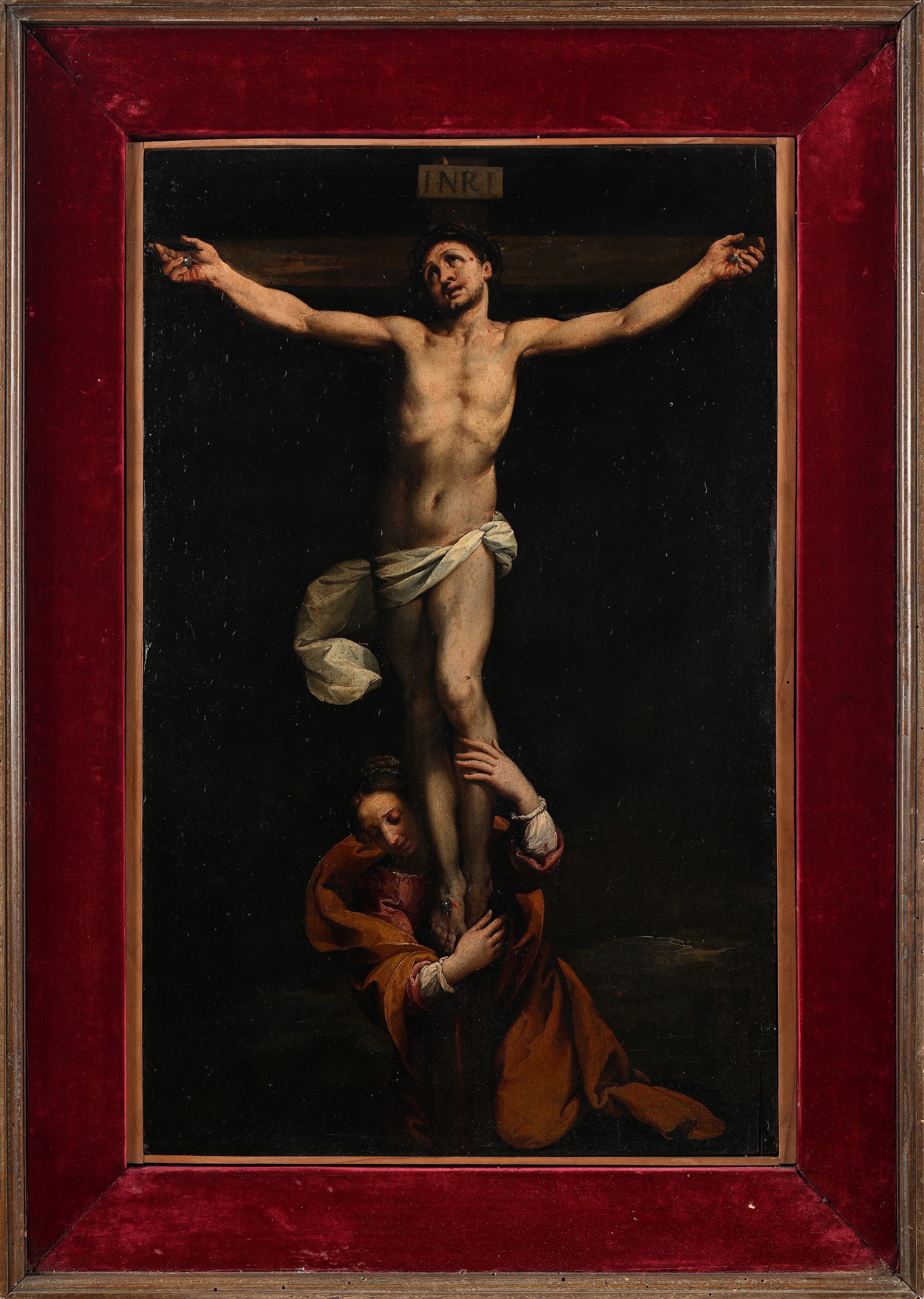 Pittore del XVIII Secolo - Cristo in Croce con la Maddalena