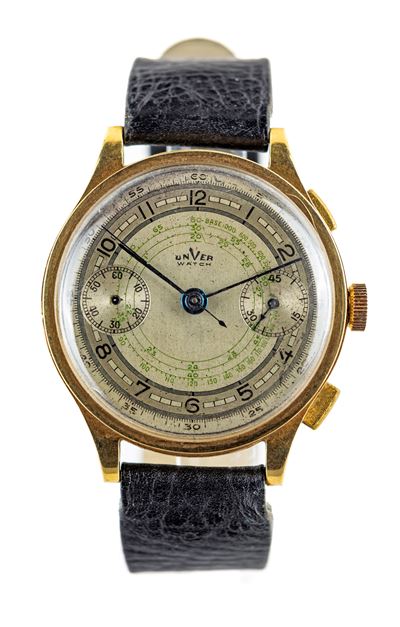 Unver - Orologio Cronografo da Polso da Uomo in Oro