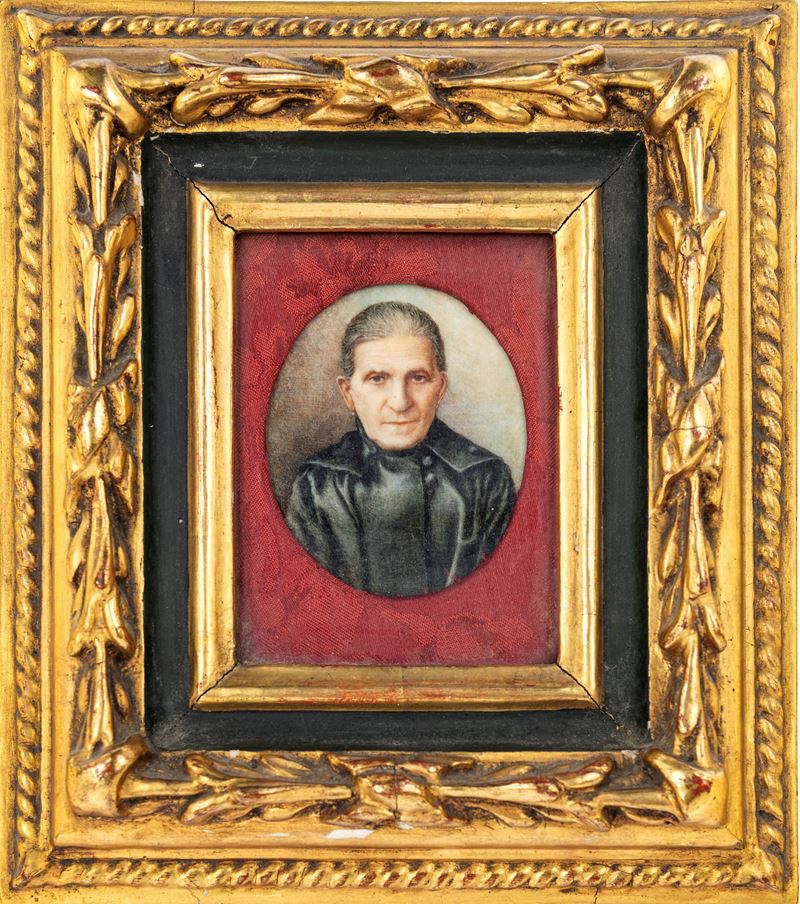 Miniaturista del XIX Secolo - Ritratto di Anziana
