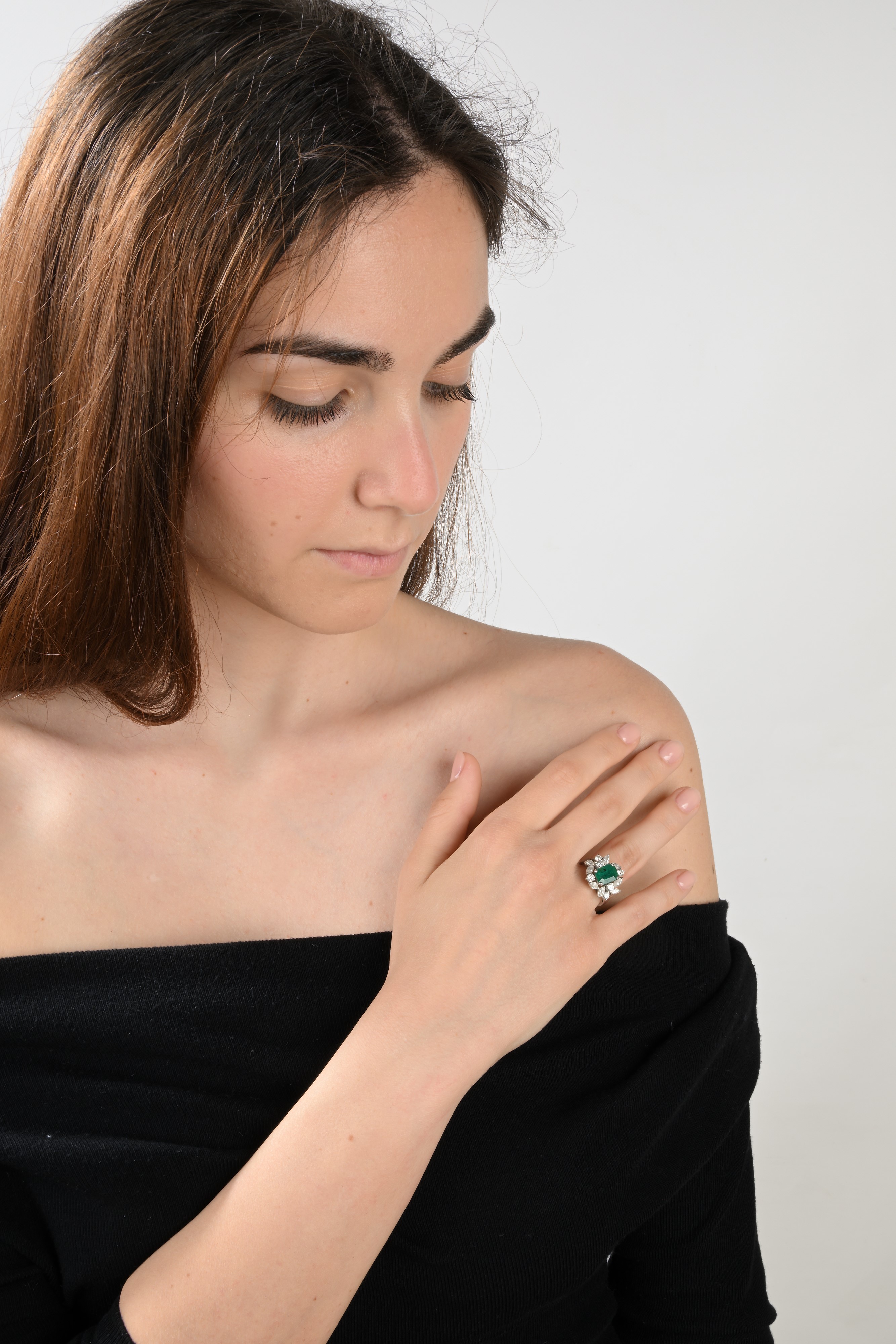 Anello in Oro, Smeraldo e Brillanti
