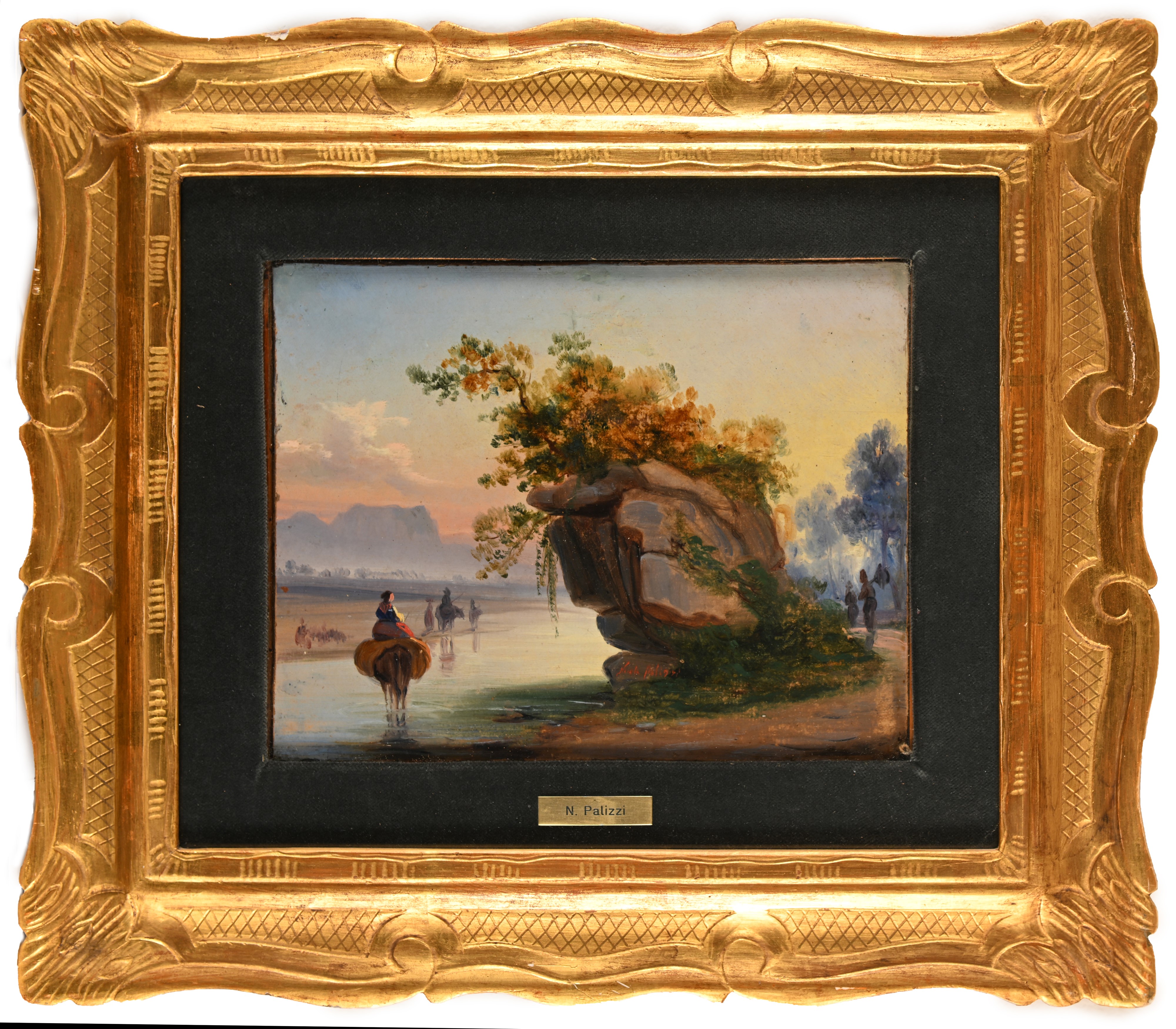 Nicola Palizzi - Paesaggio con Figura a Cavallo