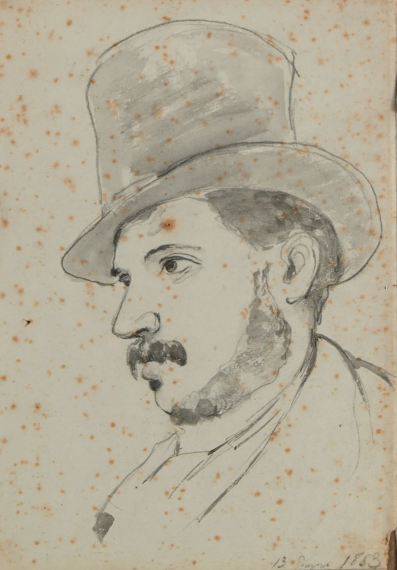 Giacinto Gigante - Ritratto con Cilindro