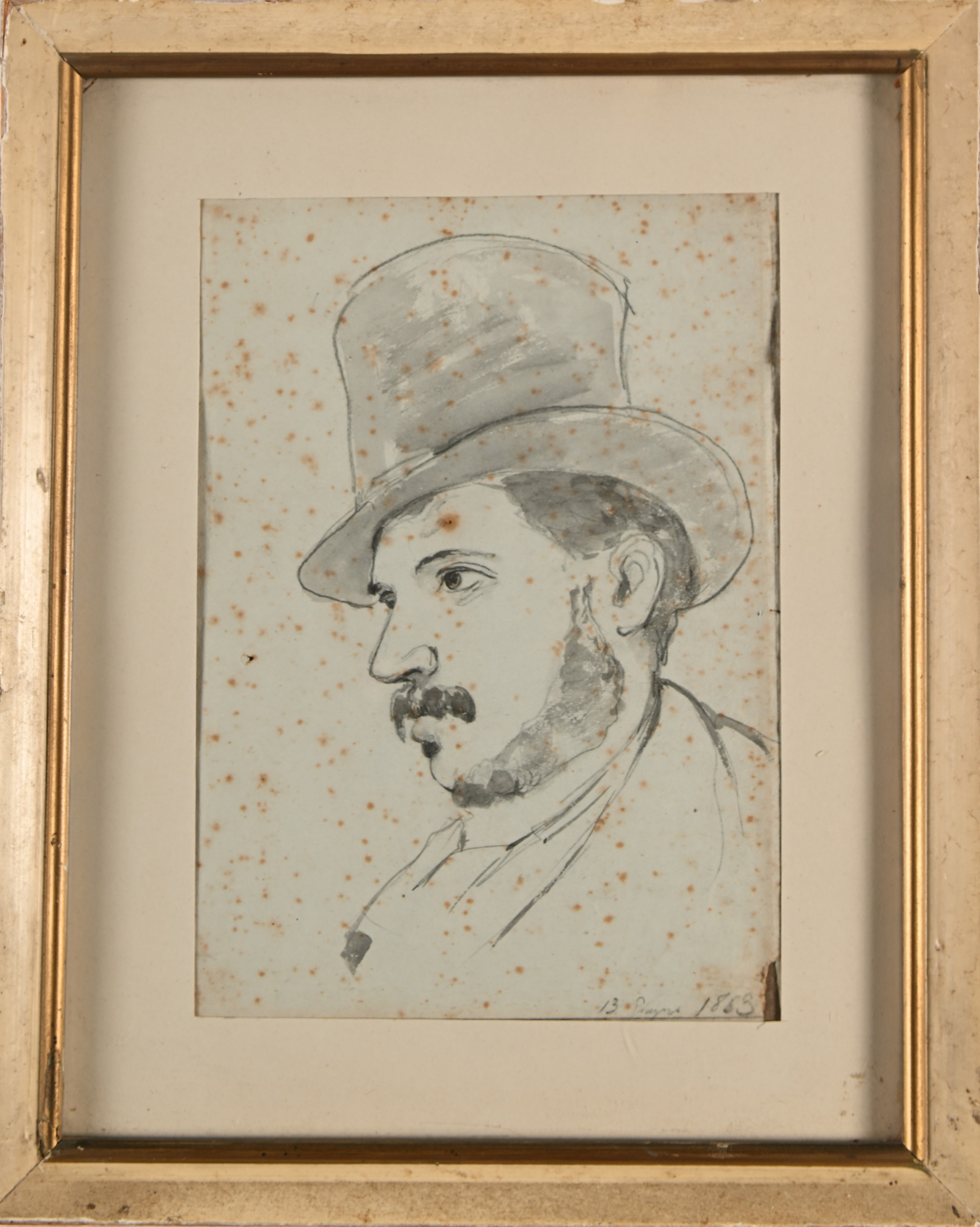 Giacinto Gigante - Ritratto con Cilindro