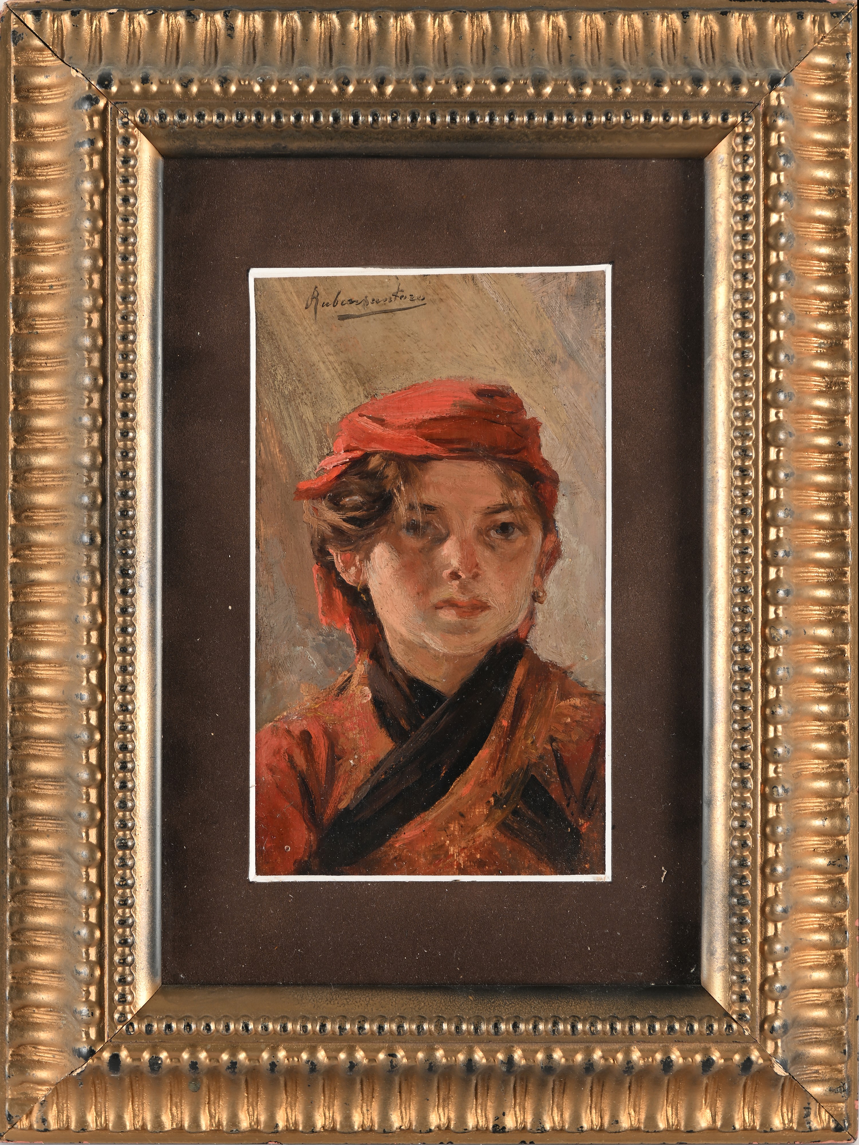 Rubens Santoro - Ritratto di Fanciulla in Rosso