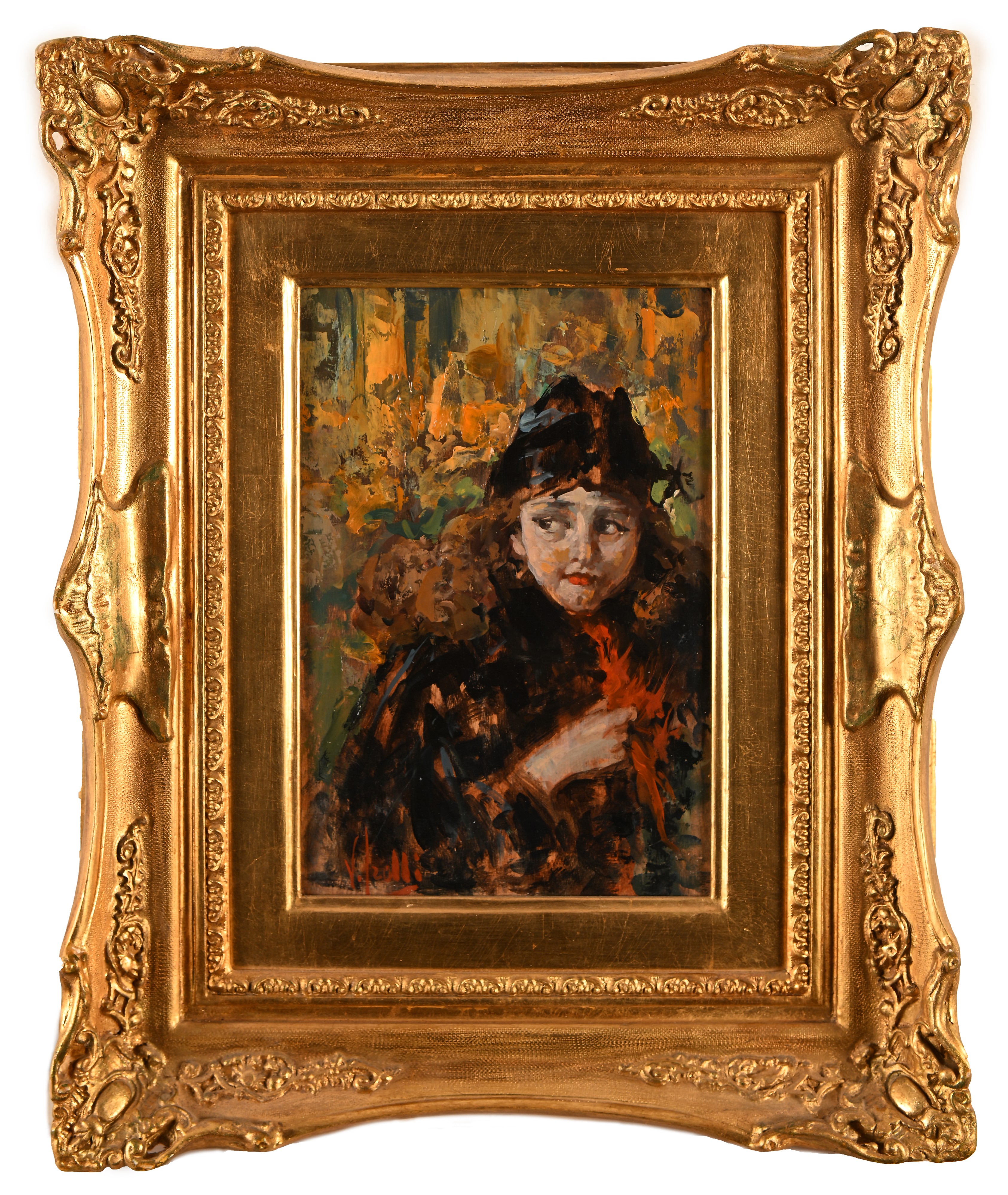 Vincenzo Irolli - Ritratto di Fanciulla con Cappello Nero