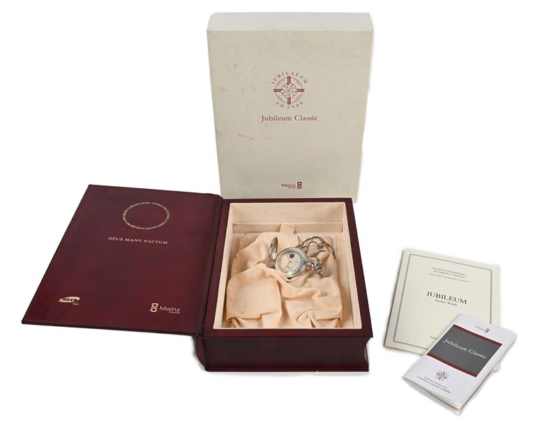 Mainz Geneve Jubilaeum Classic - Orologio da Tasca Savonette Remontoir in Argento 925/000 con Rub...