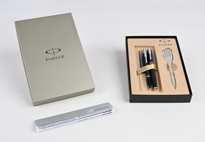 Parker Im Black Lacquer Ct - Penna Stilografica, Penna a Sfera in Resina con Particolari Acciaio ...