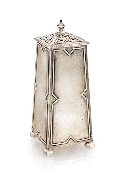 Raro Spargizucchero in Argento a Pianta Squadrata, Birmingham 1924