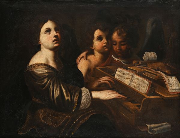 Scuola Romana del XVII secolo - Santa Cecilia