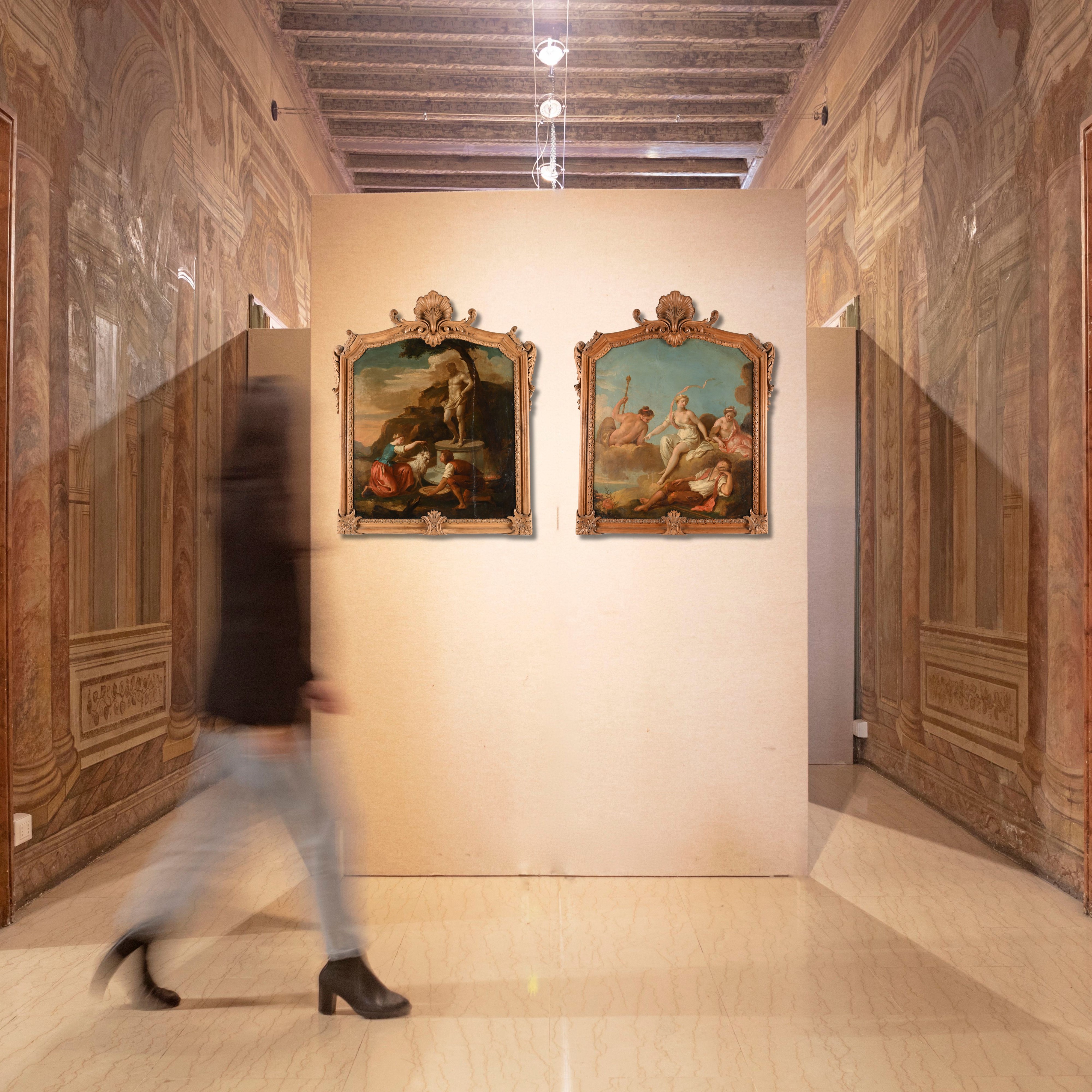 Scuola Veneta del XVIII Secolo - Coppia di Scene Mitologiche