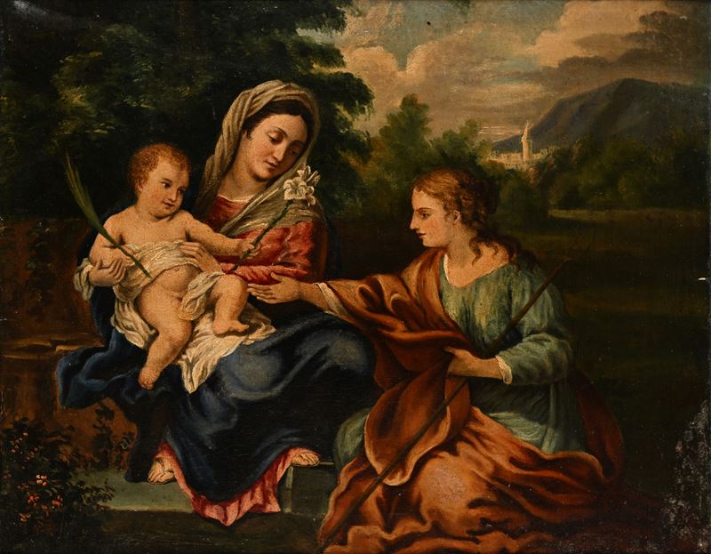 Scuola Veneta del XIX Secolo - Santa Martina con Madonna e Bambino