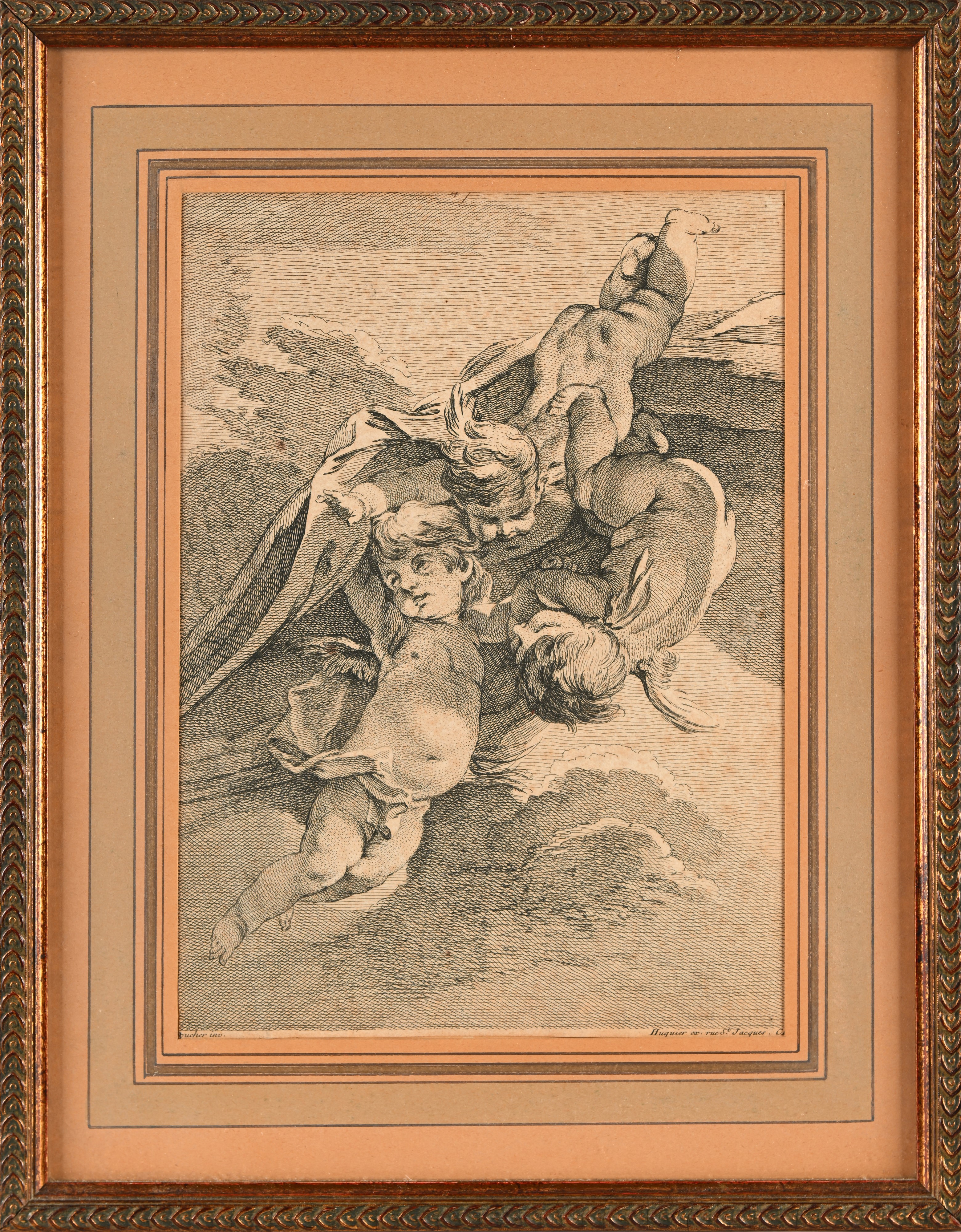 Gabriel Huquier, Pierre Parrocel - Giochi di Putti, da Francois Boucher e Baccanale con Capra e A...