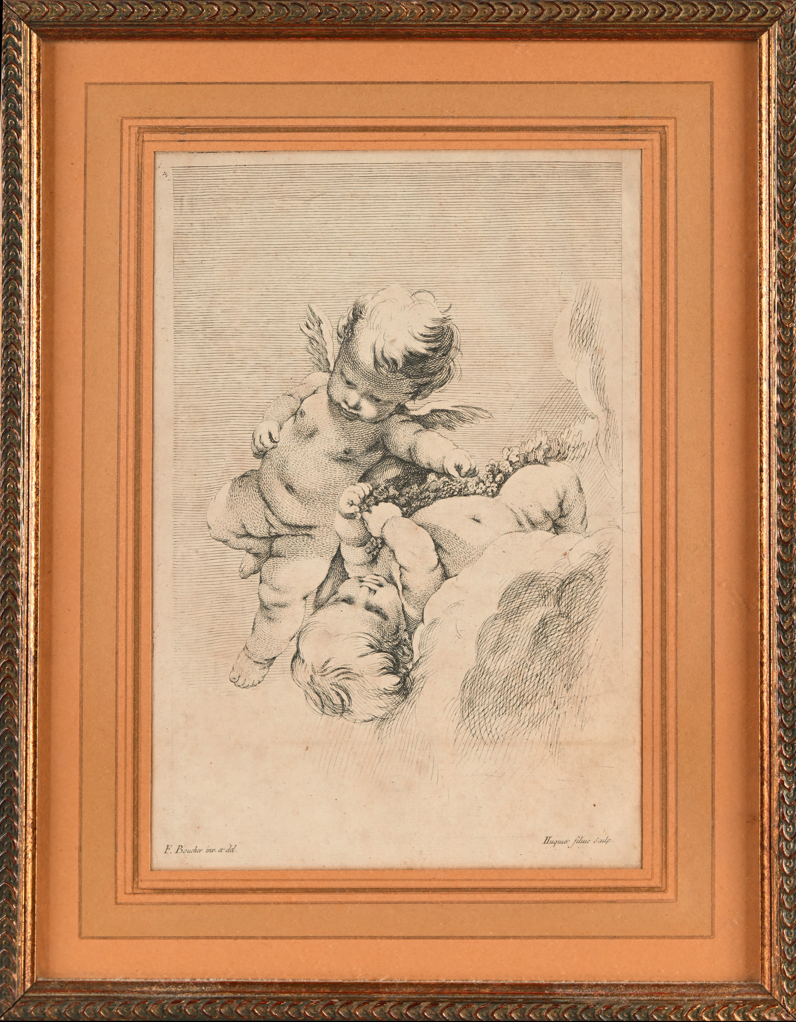 Gabriel Huquier, Pierre Parrocel - Giochi di Putti, da Francois Boucher e Baccanale con Capra e A...
