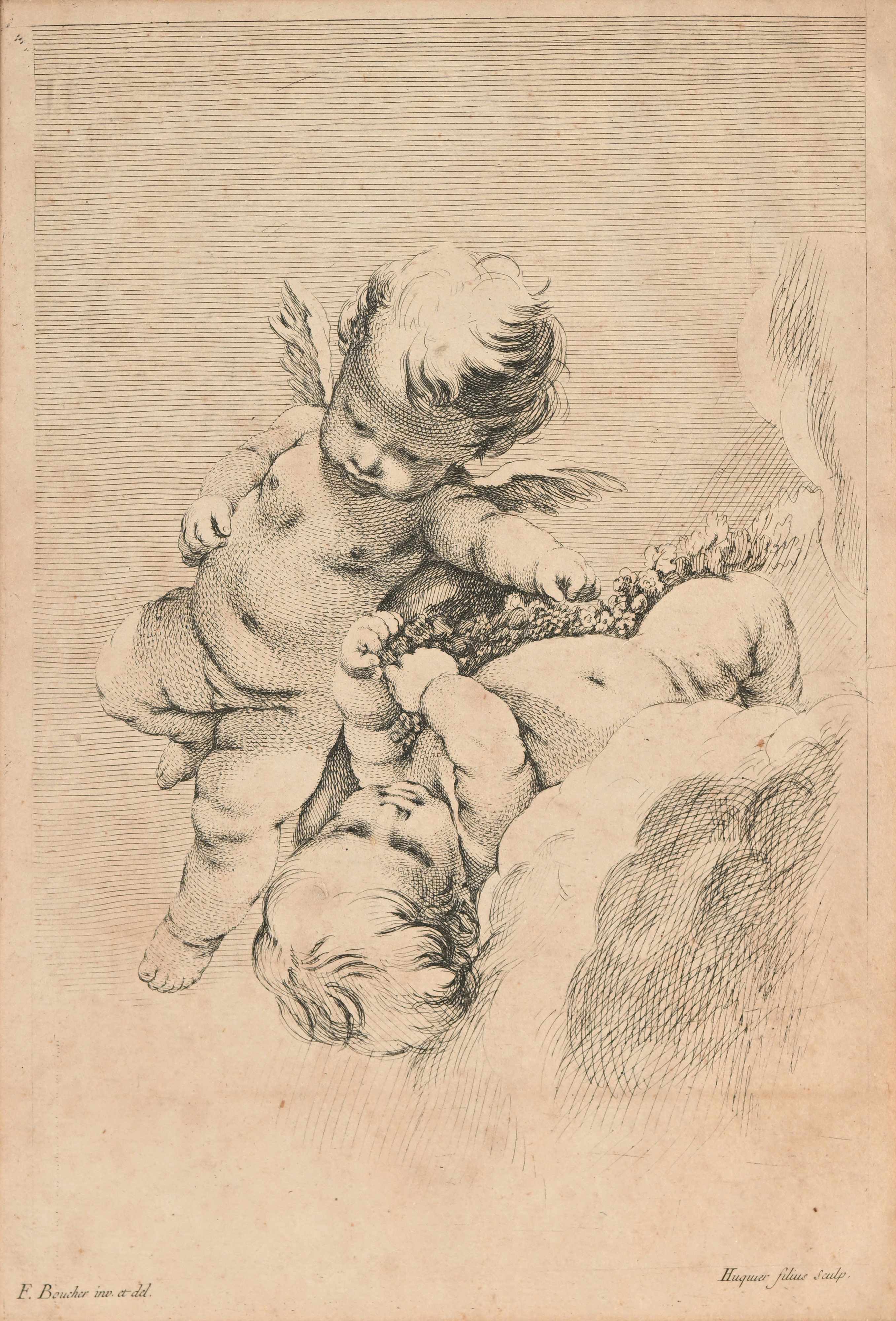 Gabriel Huquier, Pierre Parrocel - Giochi di Putti, da Francois Boucher e Baccanale con Capra e A...