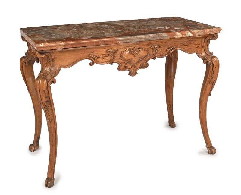 Console in Noce con Piano in Breccia, Verona, XVIII Secolo