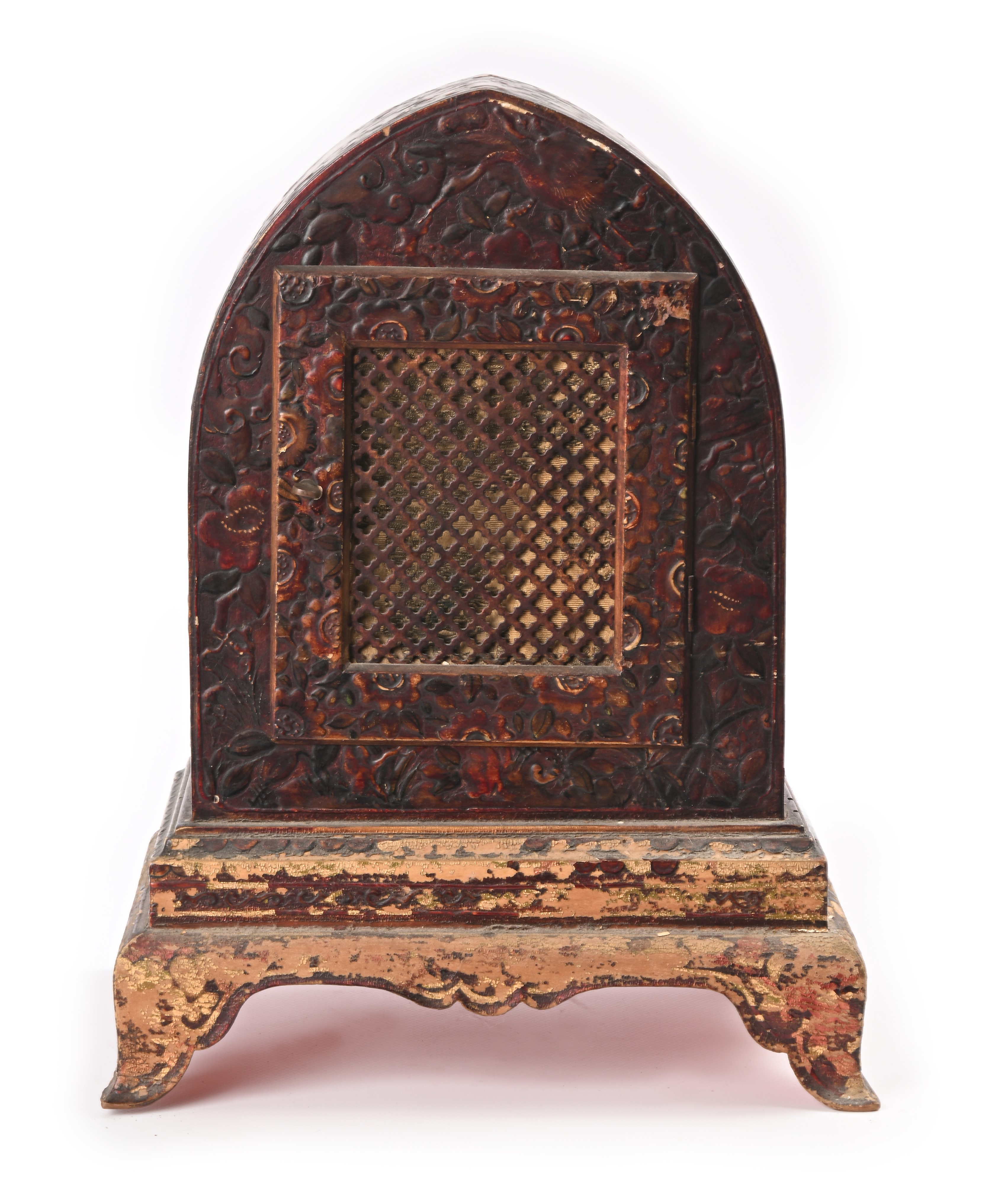 Orologio da tavolo in legno laccato, Inghilterra, XIX secolo