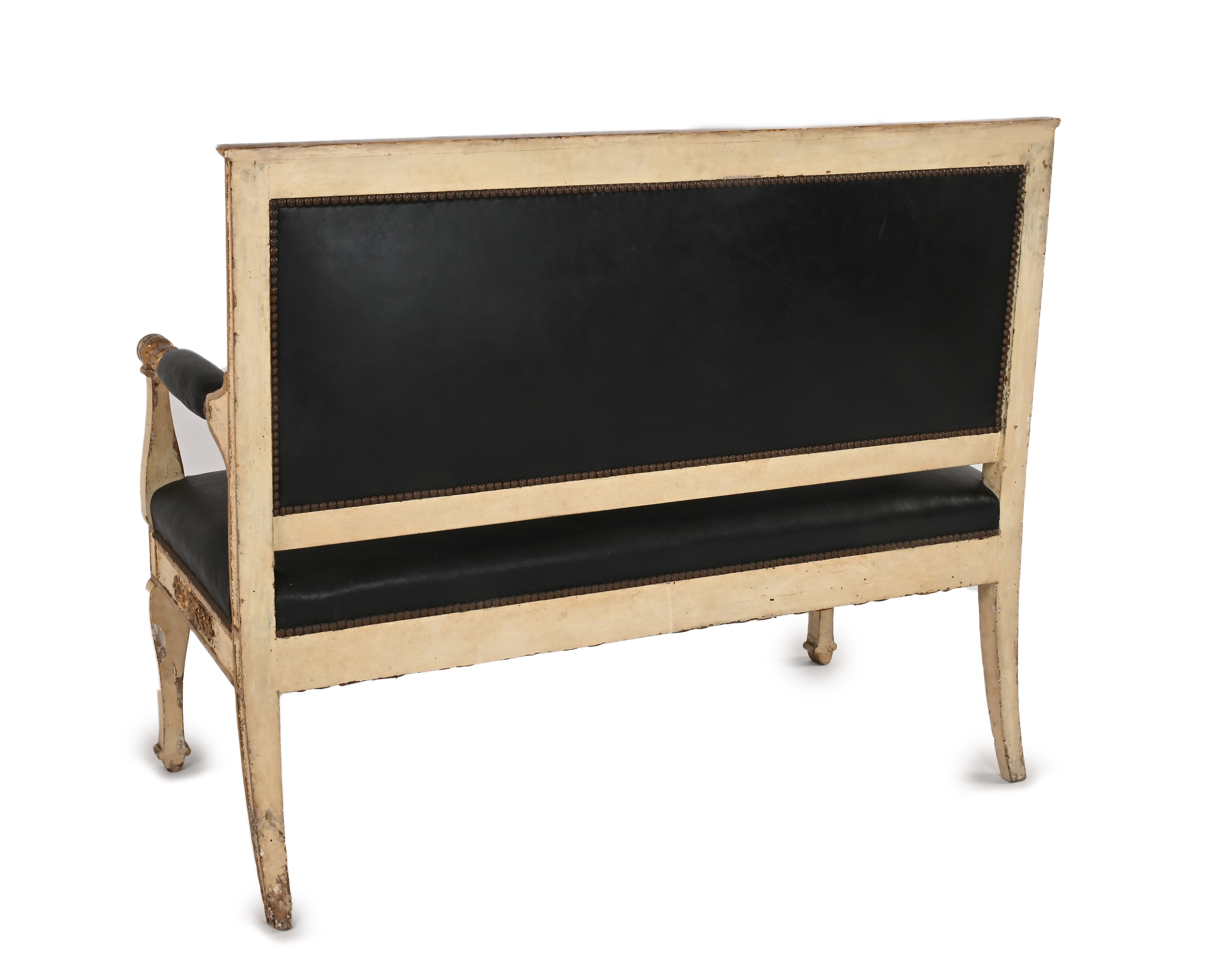 Divanetto in Legno Laccato Bianco, Inizi del XIX Secolo