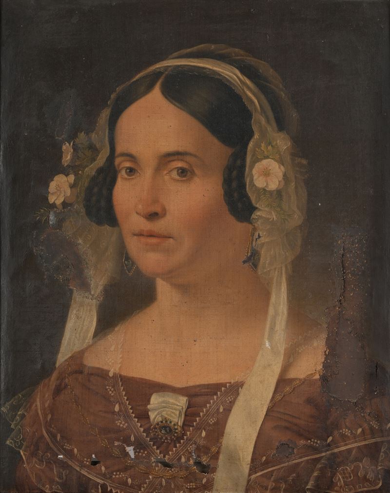 Scuola Italiana del XIX Secolo - Ritratto di Gentildonna