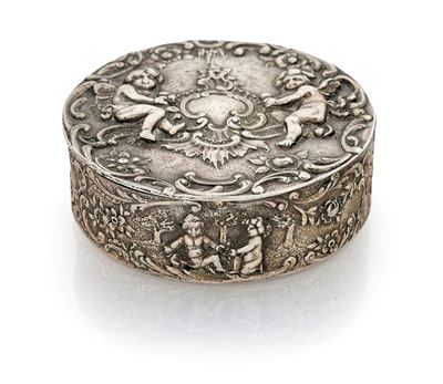Scatola Portagioie in Argento 800/000 di Forma Circolare