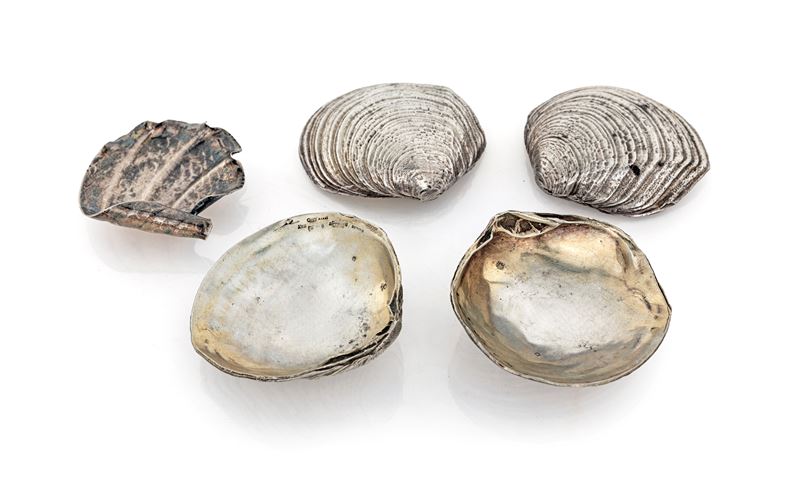 Cinque Posacenere in Argento 925/000, Rispettivamente Gianmaria e Federico Buccellati