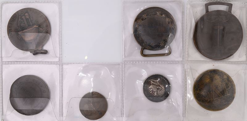 Lotto 5 Medaglie Vittorio Emanuele III Regno D'italia; 1 Baiocco 1849r Repubblica Romana e 1 Gett...