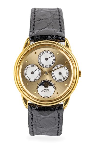 Piaget Automatic, Calendario Completo e Fasi Lunari in Oro