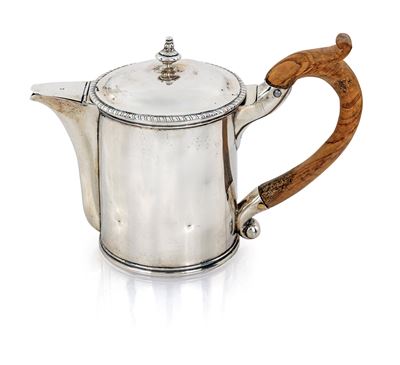 Caffettiera Egoiste con Cisterna in Argento 925/000, Londra Epoca Giorgio III, 1771, Argentiere A...