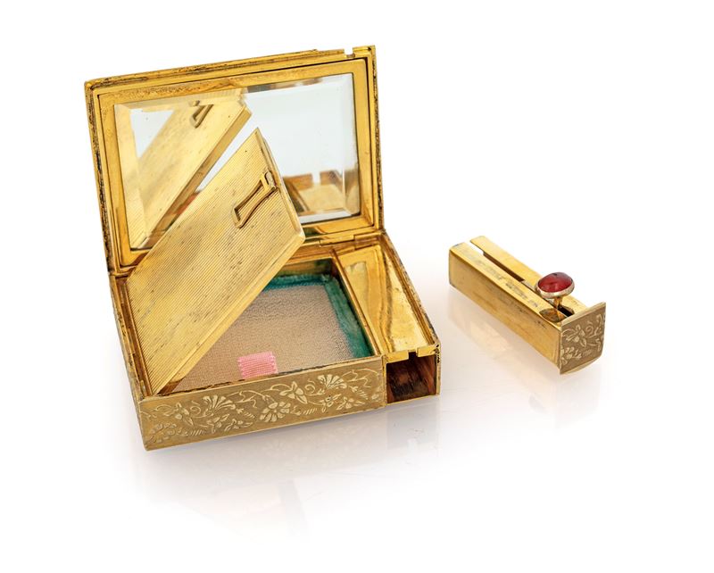 Portacipria con Portarossetto Liberty in Argento 925/000 Dorato