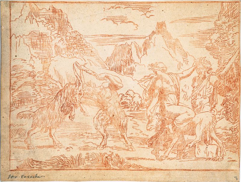 Scuola Italiana del XVIII Secolo - Baccante con Satiro