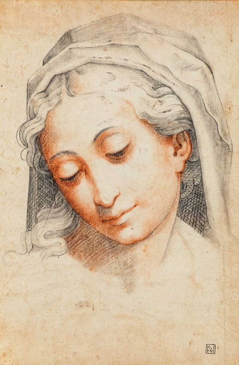 Francesco Bartolozzi - Studio di Testa Femminile, Verso Studio di Testa