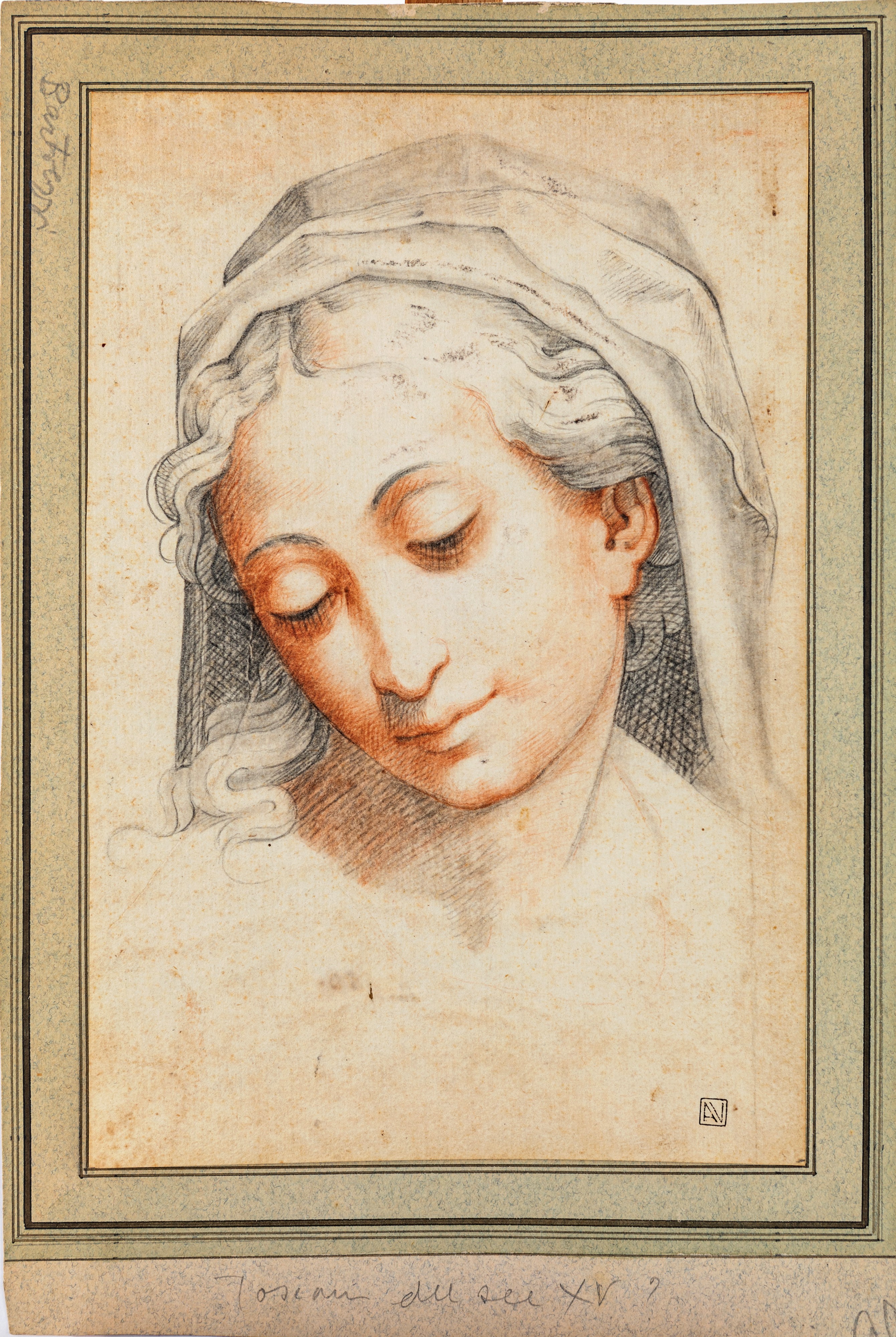Francesco Bartolozzi - Studio di Testa Femminile, Verso Studio di Testa