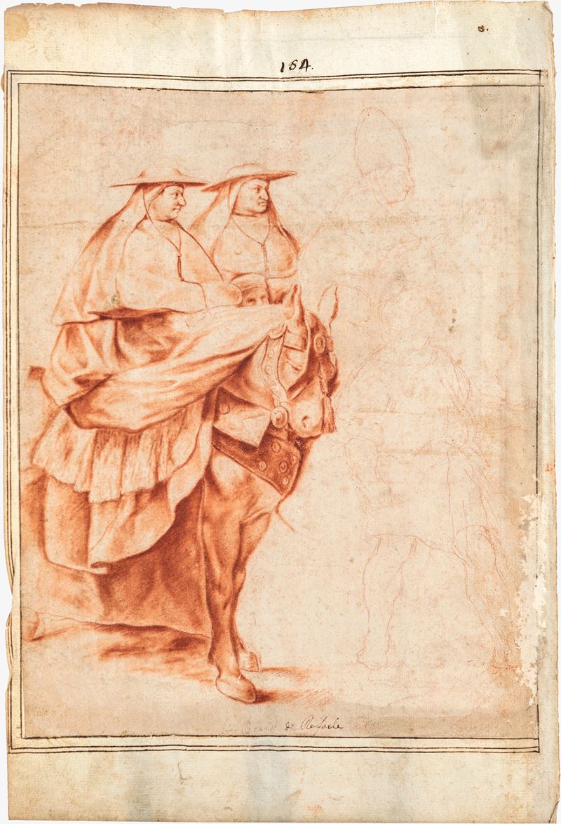 Scuola Romana del XVIII Secolo - Studio da L'incontro di Leone Magno con Attila di Raffaello