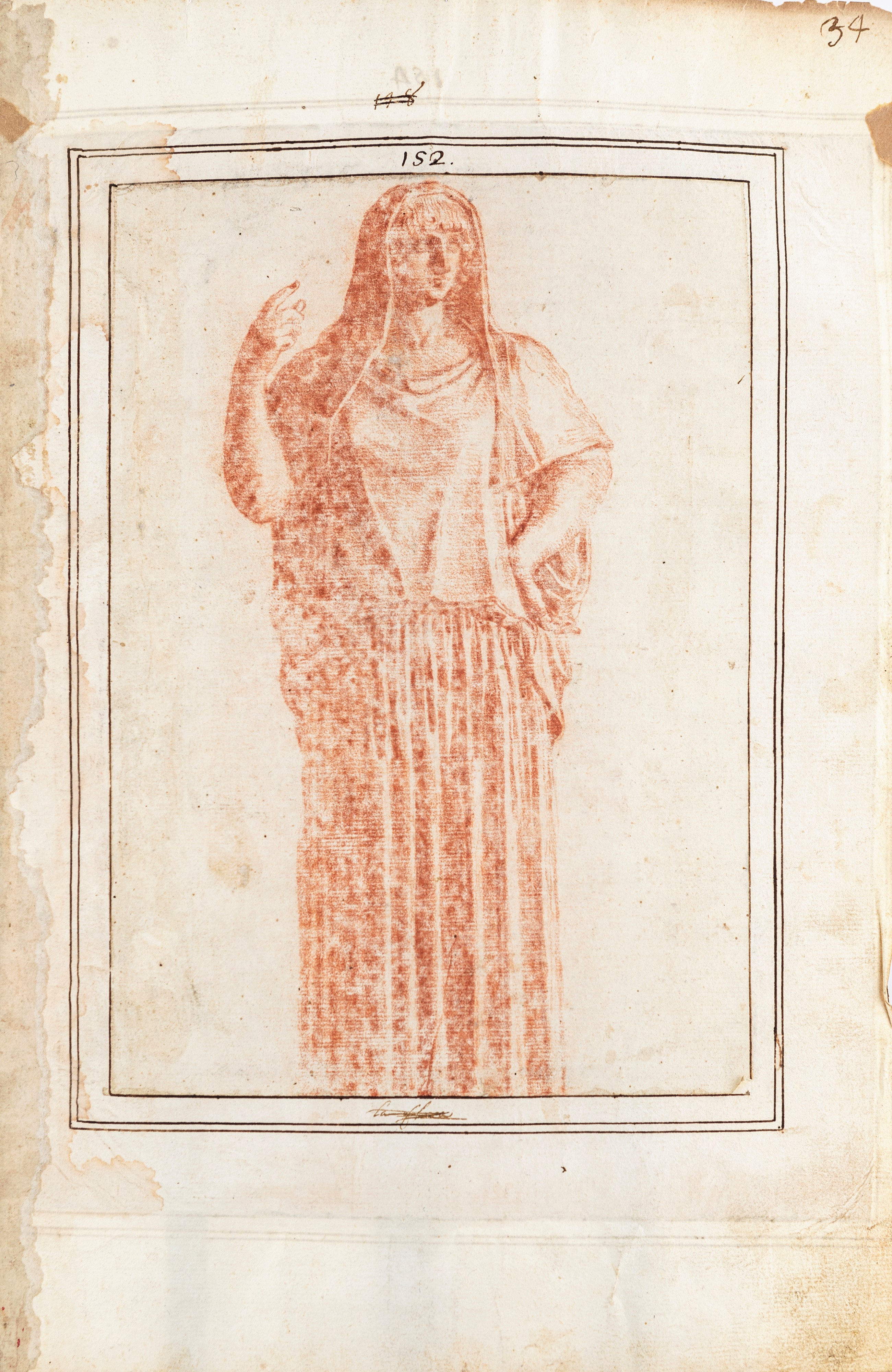 Scuola Romana del XVIII Secolo - Studio da L'incontro di Leone Magno con Attila di Raffaello