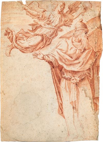 Studio per Profeta con Angelo - al Verso Scena Biblica