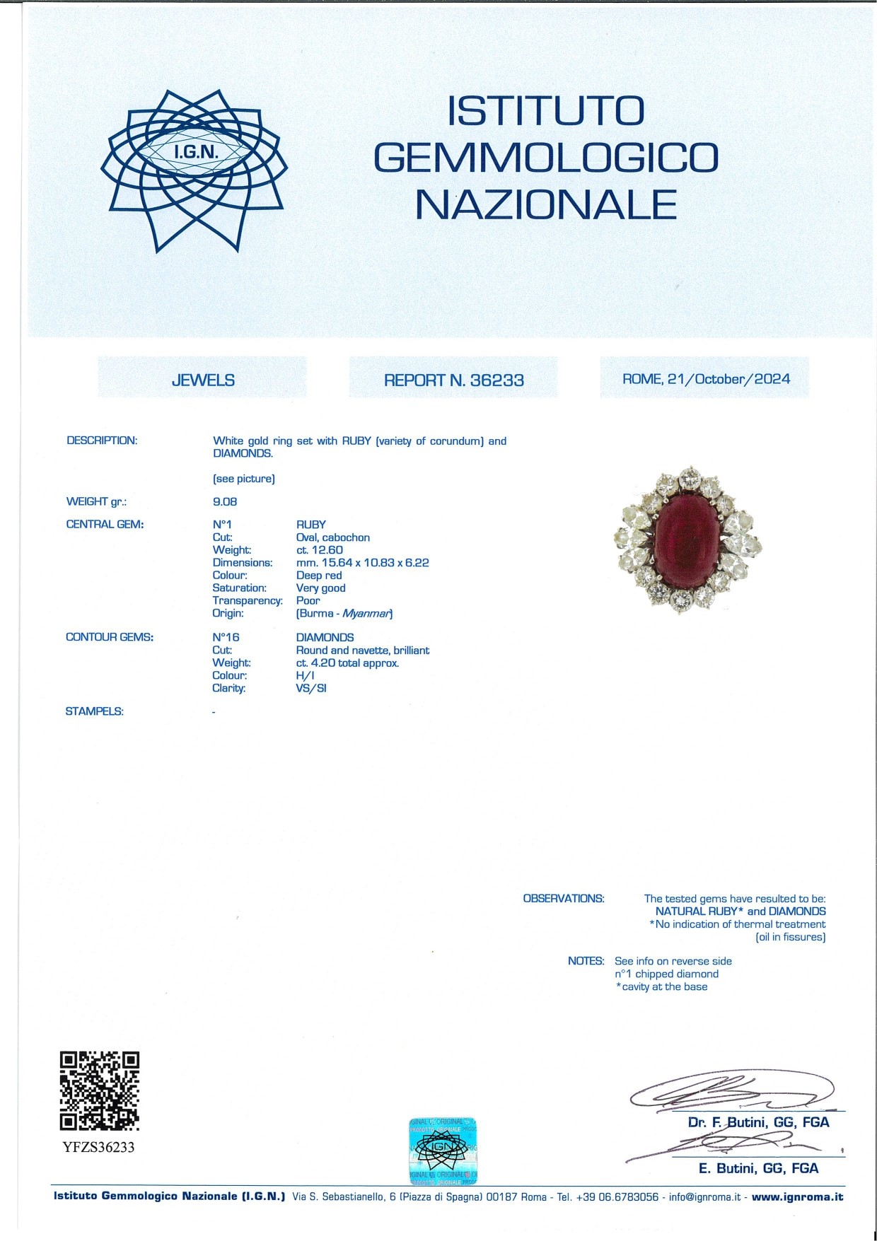 Anello in Oro, Rubino e Brillanti