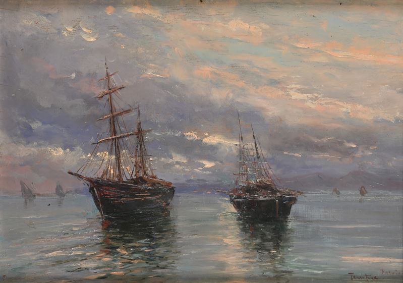 Fulvio Tessitore - Marina con Velieri