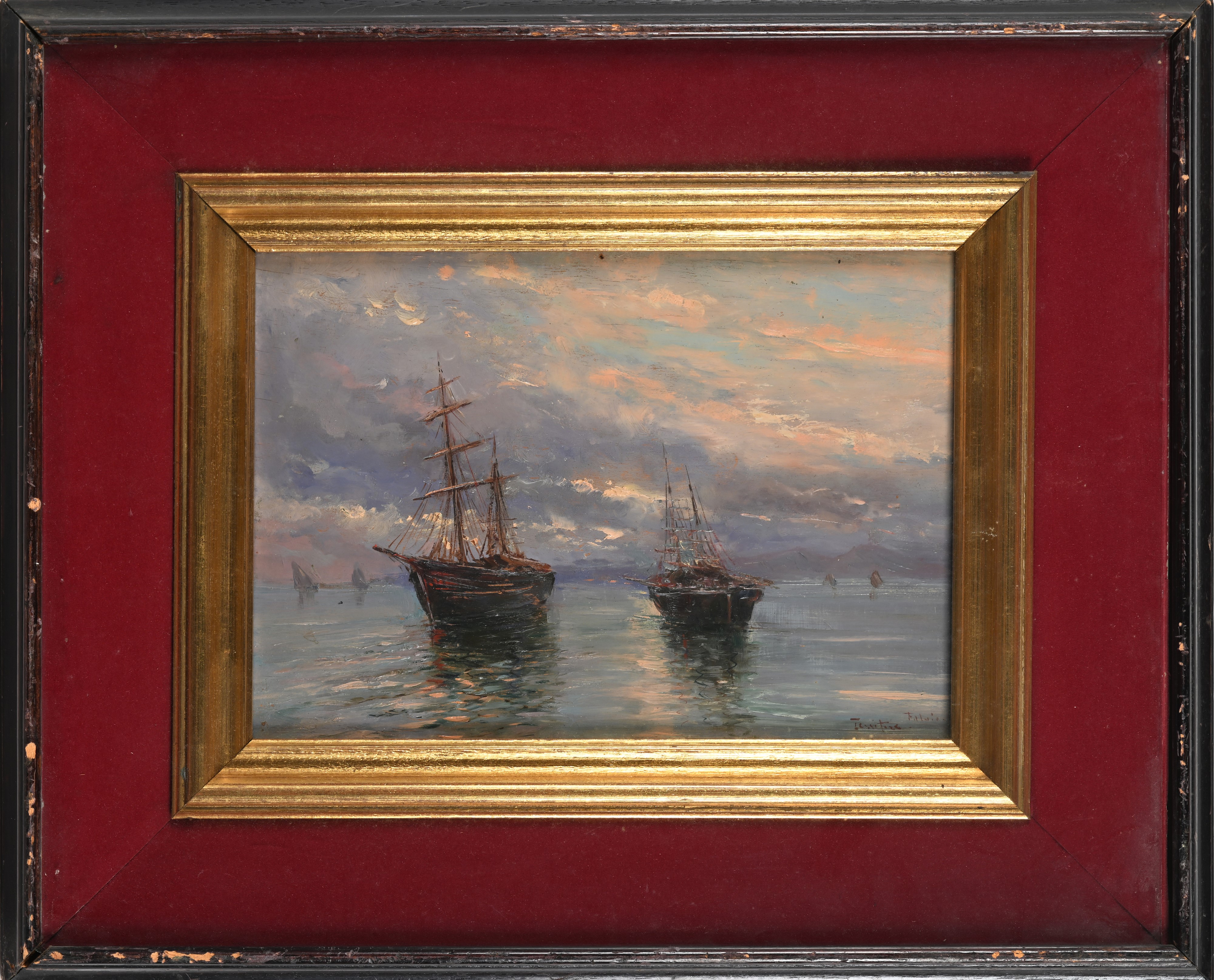 Fulvio Tessitore - Marina con Velieri