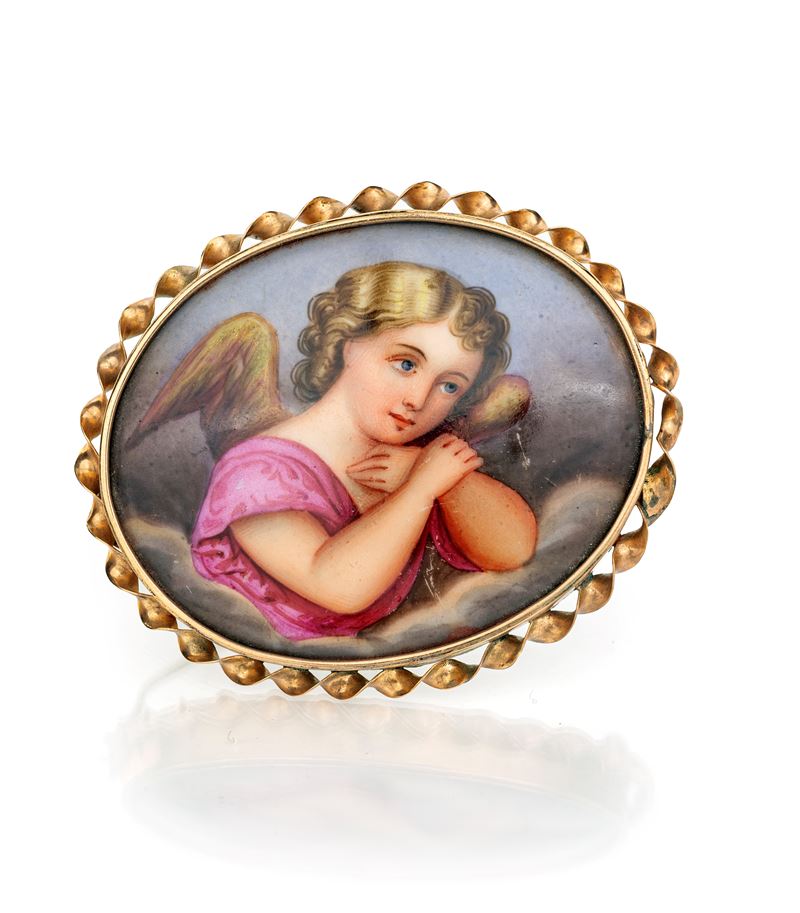 Spilla in Oro e Miniatura
