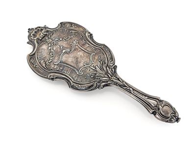 Specchio da Toletta in Lamina D'argento Sbalzata