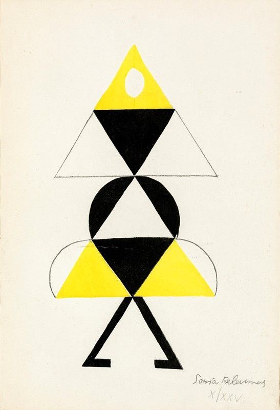 Composizione, Litografia, CM 28,5x19,5. Firmato in Basso a Destra Sonia Delaunay, e Numerato X/XX...